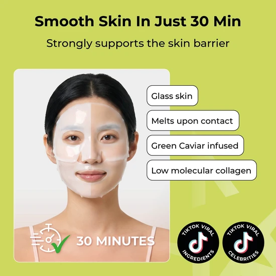 STARSKIN DeepMelt Collagen Green Caviar Hydrogel Face Mask 4 Pack