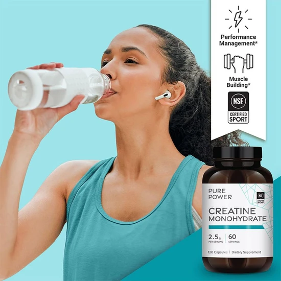 Pure Power Creatine Monohydrate Capsules 120 Capsules