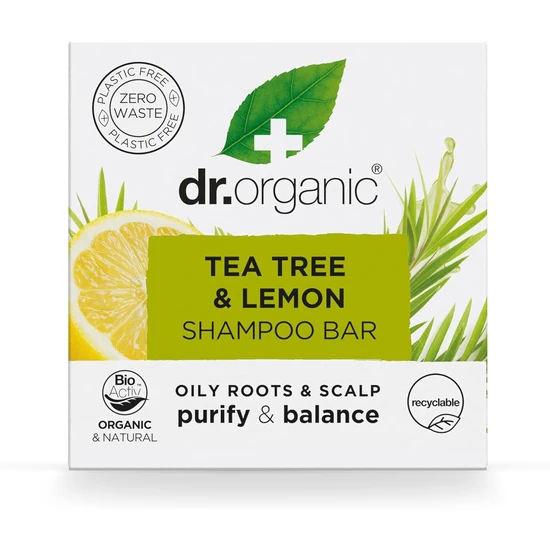 Dr. Organic Tea Tree & Lemon Shampoo Bar 75g