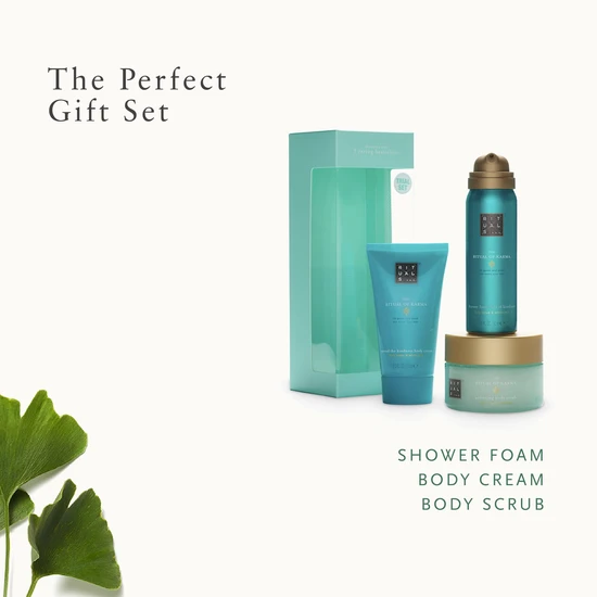 Rituals Gift Set From The Ritual Of Karma, Trial Set With Summery Holy Lotus & White Tea Hydrating, Cooling Properties