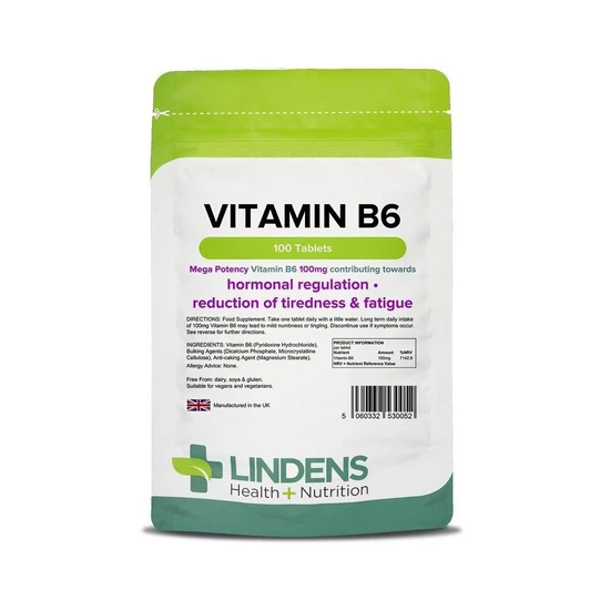 Lindens Vitamin B6 100mg Tablets 100 Tablets