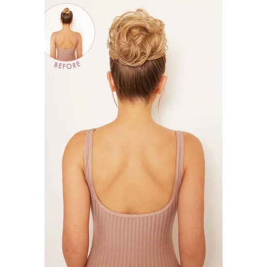 LullaBellz Premium Messy Bun Hair Up Scrunchie BROWNS WARM BRUNETTE