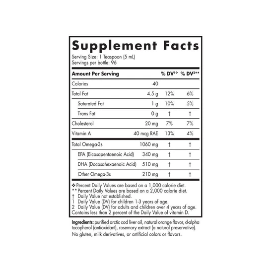 Nordic Naturals Arctic Cod Liver Oil, 1060mg Orange 473ml