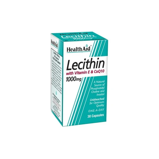 Health Aid Lecithin 1000mg + Vitamin E + CoQ-10 Capsules 30 Capsules