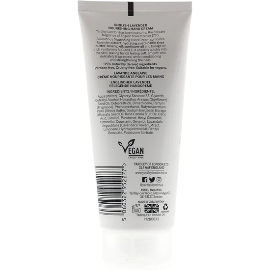 Yardley English Lavender Nourishing Hand Cream 75ml