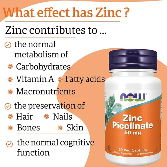 NOW Foods Zinc Picolinate 50mg - 30 Capsules