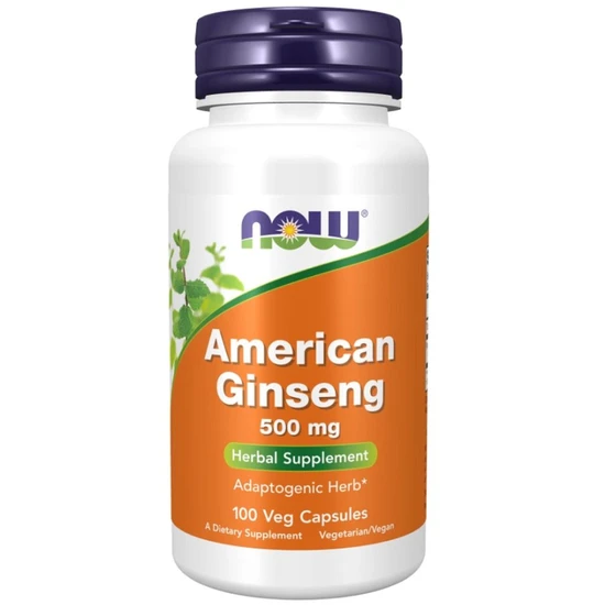 NOW Foods American Ginseng 500mg Capsules 100 Capsules