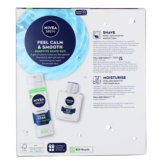 Nivea Men Calm & Smooth Sensitive Shave Duo 2pc Gift Set