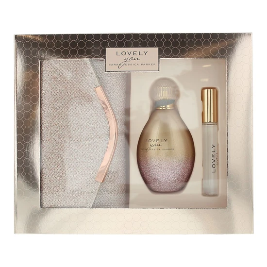 Sarah Jessica Parker Lovely You Gift Set 100ml Eau De Parfum + 10ml Eau De Parfum + Rose Bag
