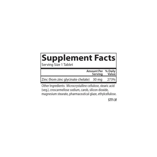 Carlson Labs Chelated Zinc 30mg 100 Tablets