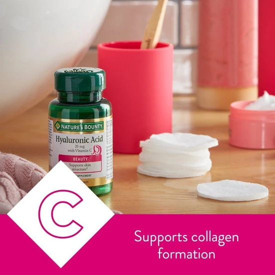 Nature's Bounty Hyaluronic Acid 20mg With Vitamin C 30 Capsules