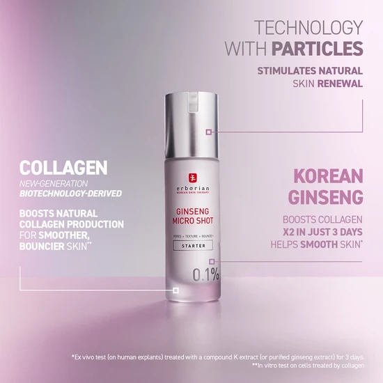 Erborian Ginseng Micro Shot Starter 0.1% Skin Refining Micro-Infused Serum 30ml
