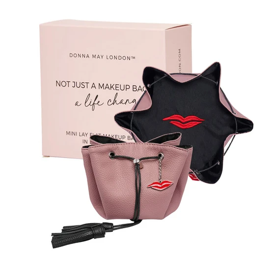 Donna May London Mini Lay Flat Makeup Bag Nude