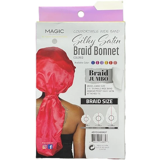 Magic Collection Silky Satin Braid Bonnet jumbo / colored
