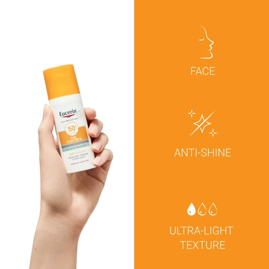 Eucerin Oil Control Sun Gel-Cream Dry Touch SPF 50+ Sunscreen 50ml