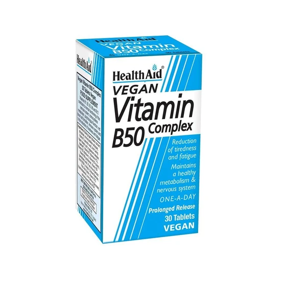 Health Aid Vegan Vitamin B50 Complex Tablets 30 Tablets