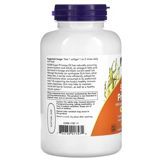 NOW Foods Super Primrose 1300mg 120 Softgels
