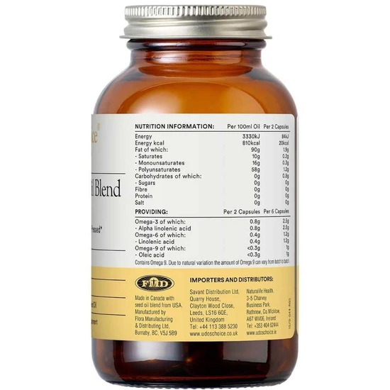 Udo's Choice Ultimate Oil Blend 1000mg Capsules 60 Capsules