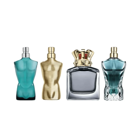 Jean Paul Gaultier Miniatures For Him Gift Set 7ml Le Male Eau De Toilette + 7ml Le Beau Eau De Toilette + 7ml Scandal Pour Homme Eau De Toilette + 7ml Le Male Elixir Eau De Parfum