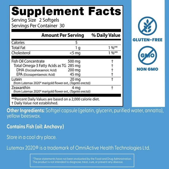 Doctor's Best Natural Vision Enhancers Softgels 60 Softgels