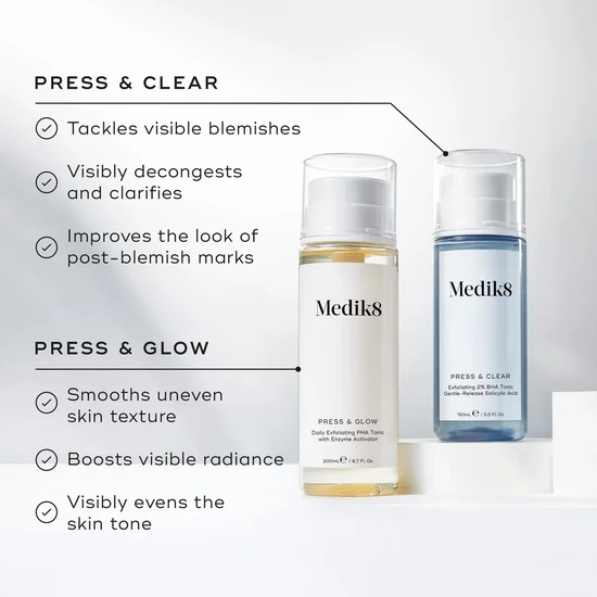 Medik8 Press & Glow Daily Exfoliating PHA Tonic 30ml