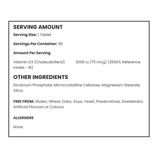 Applied Nutrition Vitamin D3 Tablets 90 Tablets