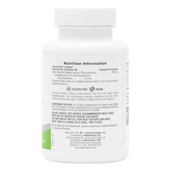 Nature's Plus NaturesPlus PRO ThymoQuin Black Seed Oil Softgels 30 Softgels