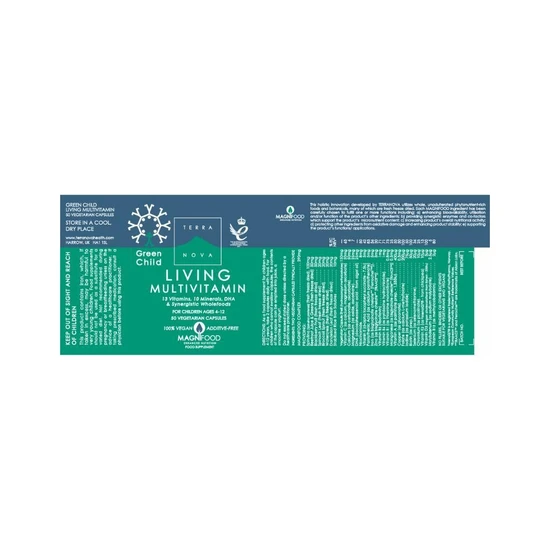 Terranova Green Child Living Multivitamin Vegicaps 50 Vegicaps