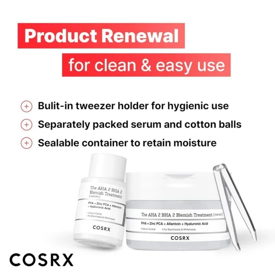 CosRx The AHA 2 BHA 2 Blemish Treatment Serum Cotton Balls 50g