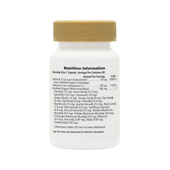 Nature's Plus Source Of Life Garden Vitamin D3 & K2 Capsules 60 Capsules