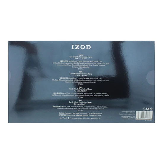 Izod Gift Set 15ml Blue EDT, 15ml Red EDT, 15ml White EDT & 15ml Green EDT