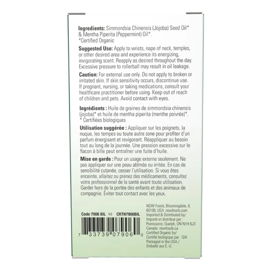 NOW Foods Essential Oil Roll-On Peppermint 10ml