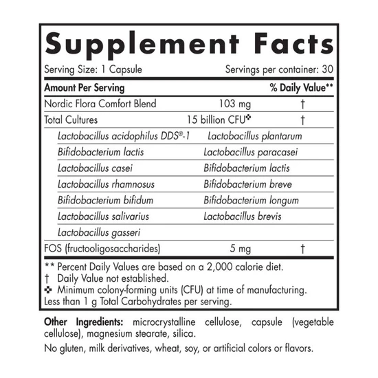 Nordic Naturals Nordic Flora Probiotic Comfort 15 billion CFU