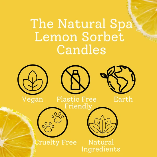 thenaturalspa The Natural Spa Lemon Sorbet Hand Poured Coconut Wax Candle 60ml