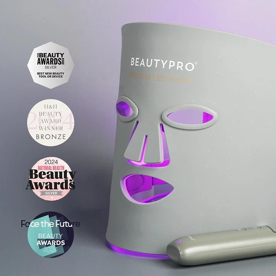 BeautyPro Photon LED Light Therapy Facial Mask Grey