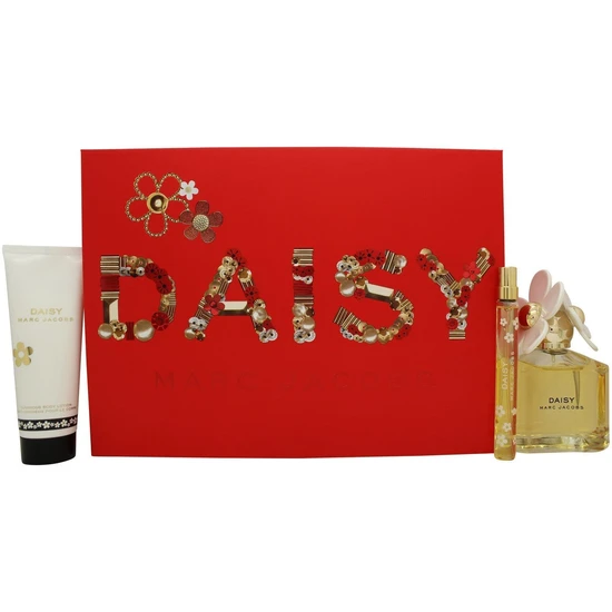 Marc Jacobs Daisy Gift Set 100ml Eau De Toilette + 75ml Body Lotion + 10ml Eau De Toilette