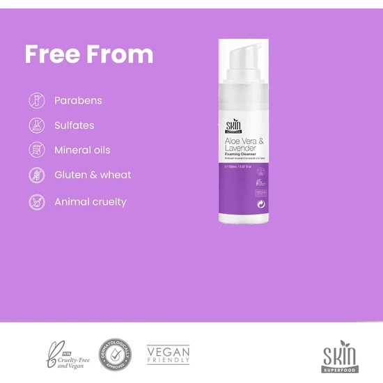 Skin Superfood Aloe Vera & Lavender Foaming Cleanser 150ml