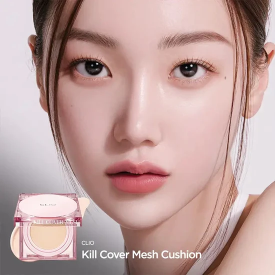 Clio Kill Cover Mesh Glow Cushion Set SPF 50+ #3 Linen (21 warm yellow beige)