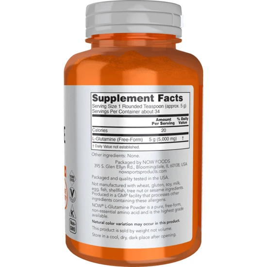 NOW Foods L-Glutamine 5000mg Powder 454g