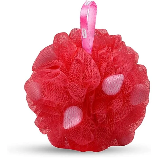 Balmy Naturel Bath Pouffe With Strawberry Soap Pieces