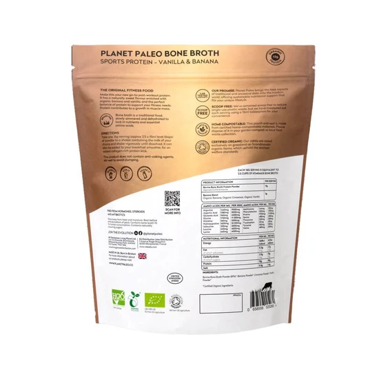 Planet Paleo Organic Bone Broth Protein Powder Vanilla & Banana 480g