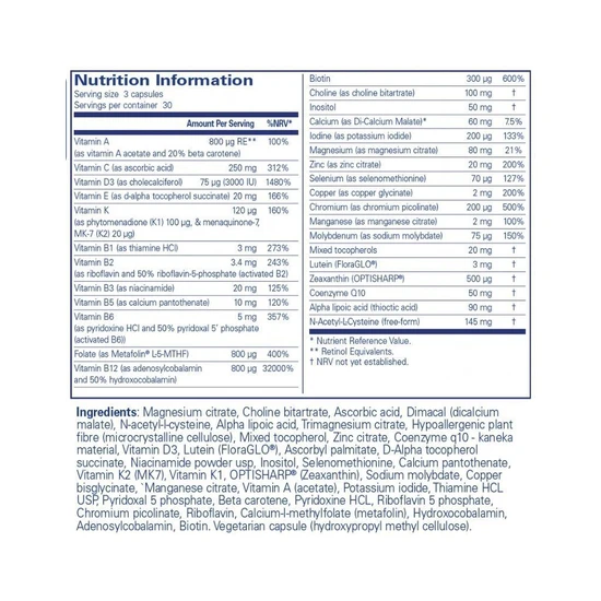 Pure Encapsulations PureGenomics UltraMultivitamin Capsules 90 Capsules