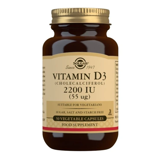 Solgar Vitamin D3 55ug 2200iu Vegicaps 50 Vegicaps