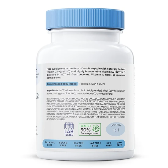 Osavi Vitamin D3 + K2 2000iu + 100mcg Softgels 60 Softgels