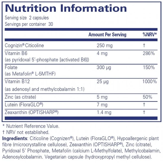 Pure Encapsulations Cogni Active Capsules 60 Capsules