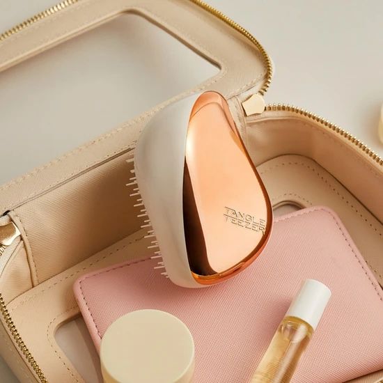 Tangle Teezer Compact Styler On-The-Go Detangling Hair Brush Ivory Rose Gold