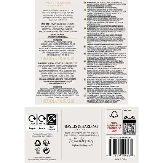 Baylis & Harding Sweet Mandarin & Grapefruit Signature Collection Luxury Hand Care Gift Set