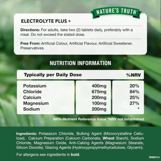 Nature's Truth Electrolyte Plus+ Tablets 60 Tablets