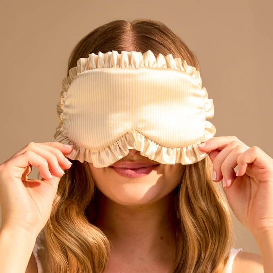 Silver Cloud Satin Frilly Sleep Mask Buttercup Collection