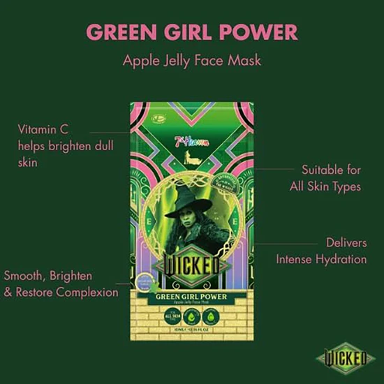 7th Heaven Wicked Elphaba Green Girl Power Apple Jelly Mask